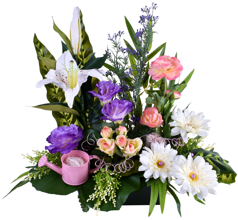 Jardinière, rosier, lys, renoncule, lysianthus - SoFleurs